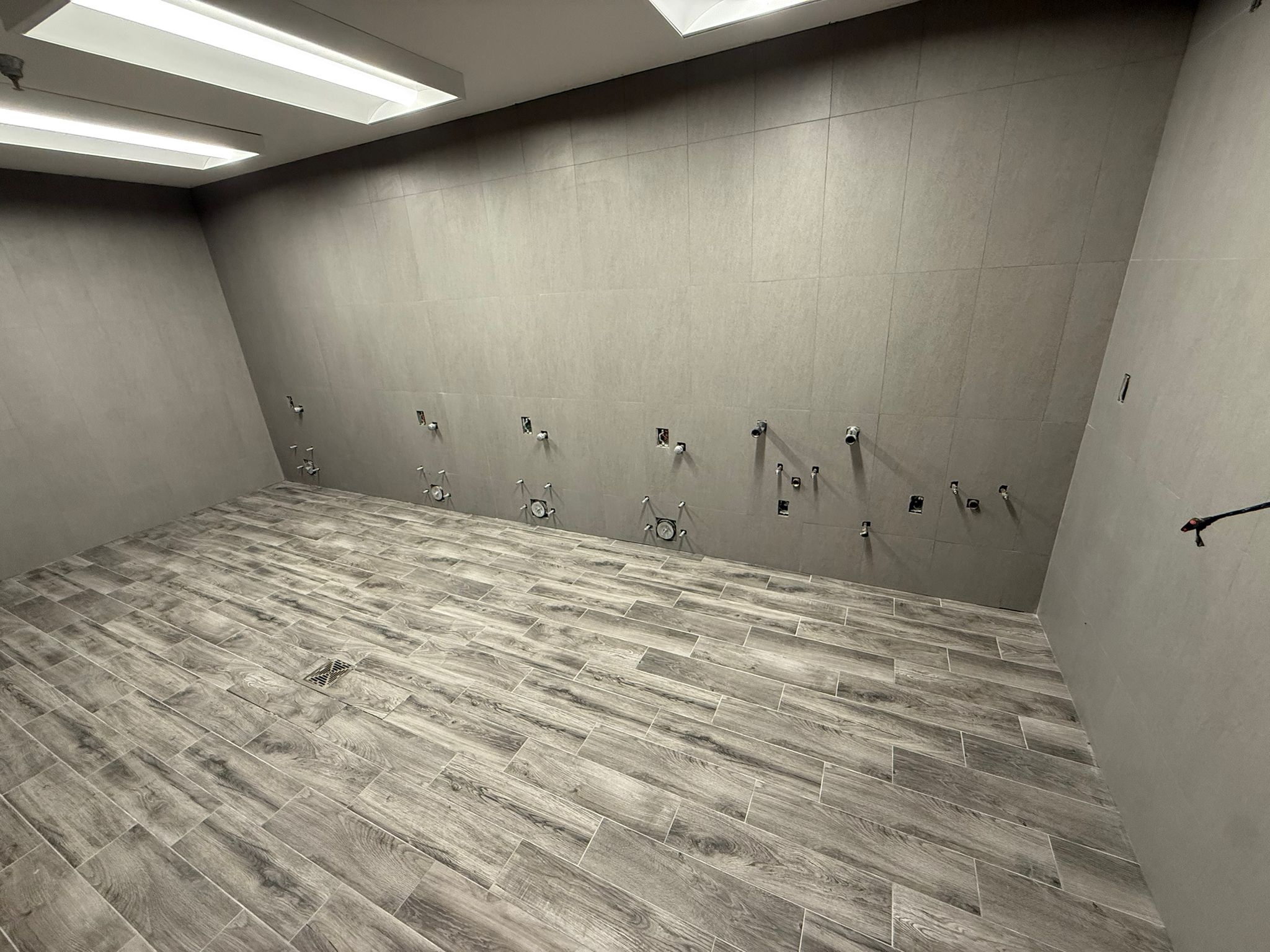 Bathroom wall tile installation detail